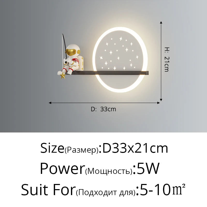 applique murale led astronaute lune planète style nordique 2022