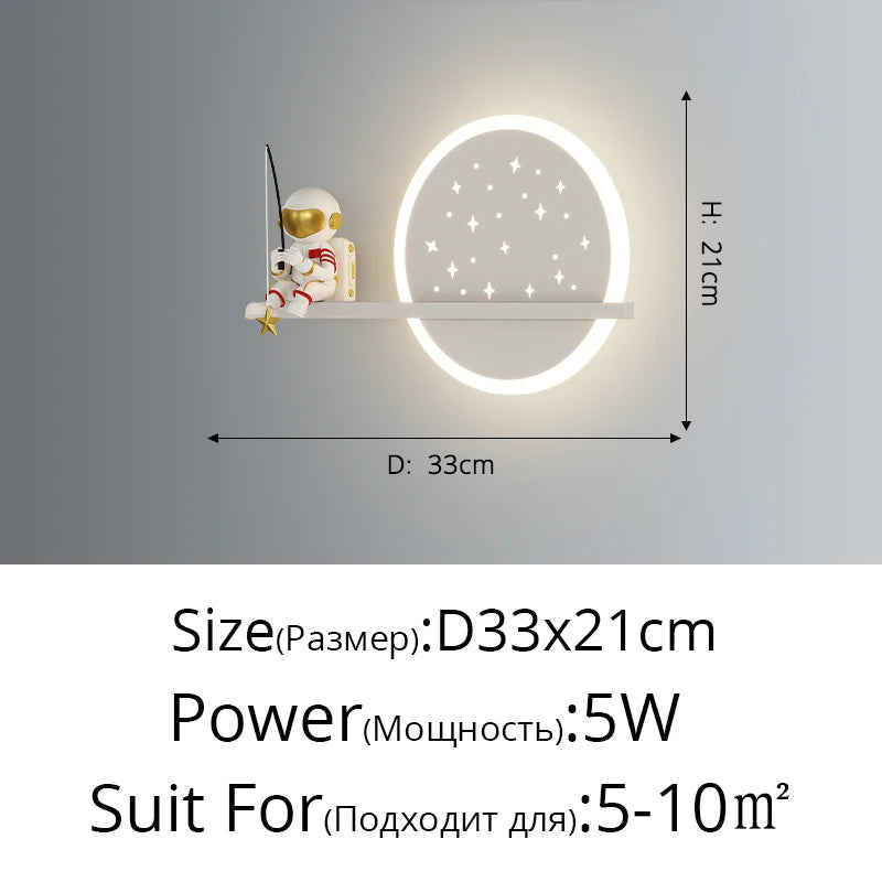 applique murale led astronaute lune planète style nordique 2022