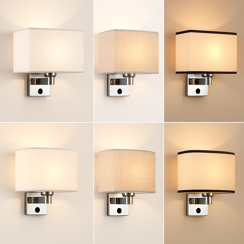Applique murale Led avec abat-jour en tissu