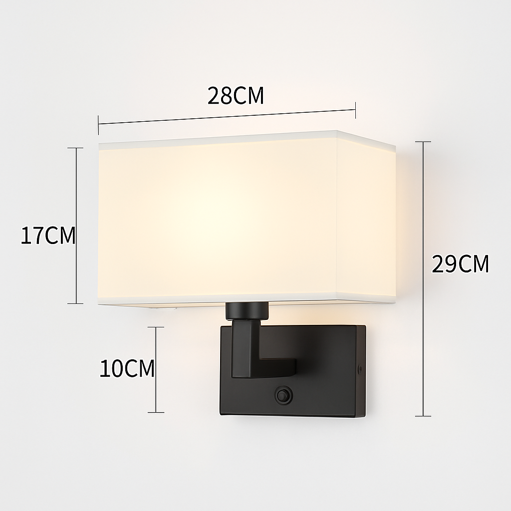 Applique murale Led avec abat-jour en tissu
