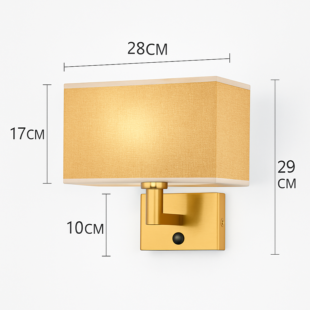 Applique murale Led avec abat-jour en tissu