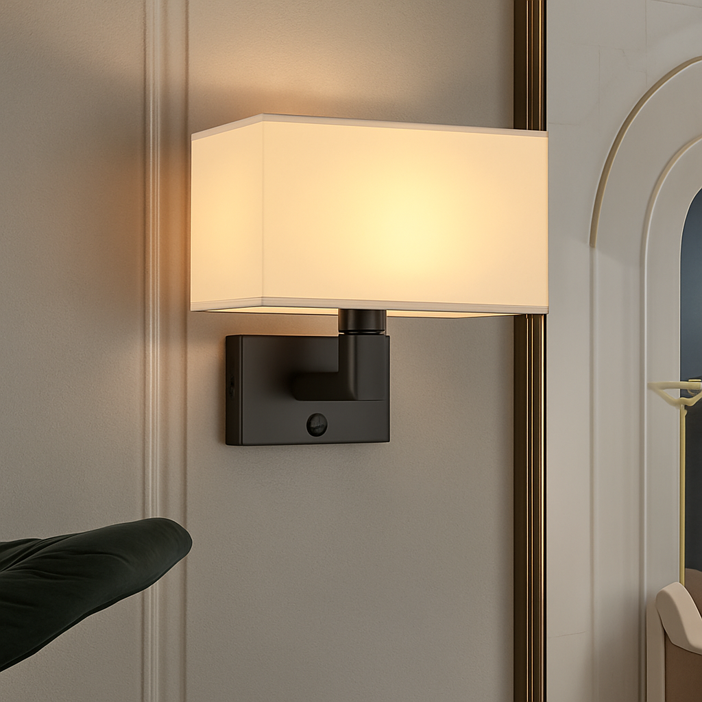 Applique murale Led avec abat-jour en tissu