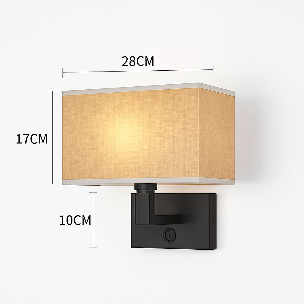 Applique murale Led avec abat-jour en tissu