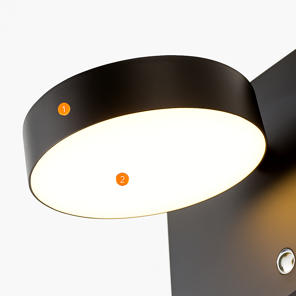 applique murale led avec chargeur usb et interrupteur décoratif