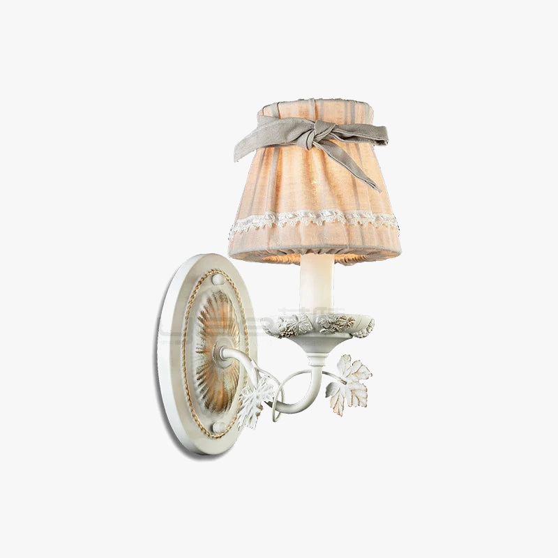 applique murale à led avec housse en tissu et nœud pour chambre enfant