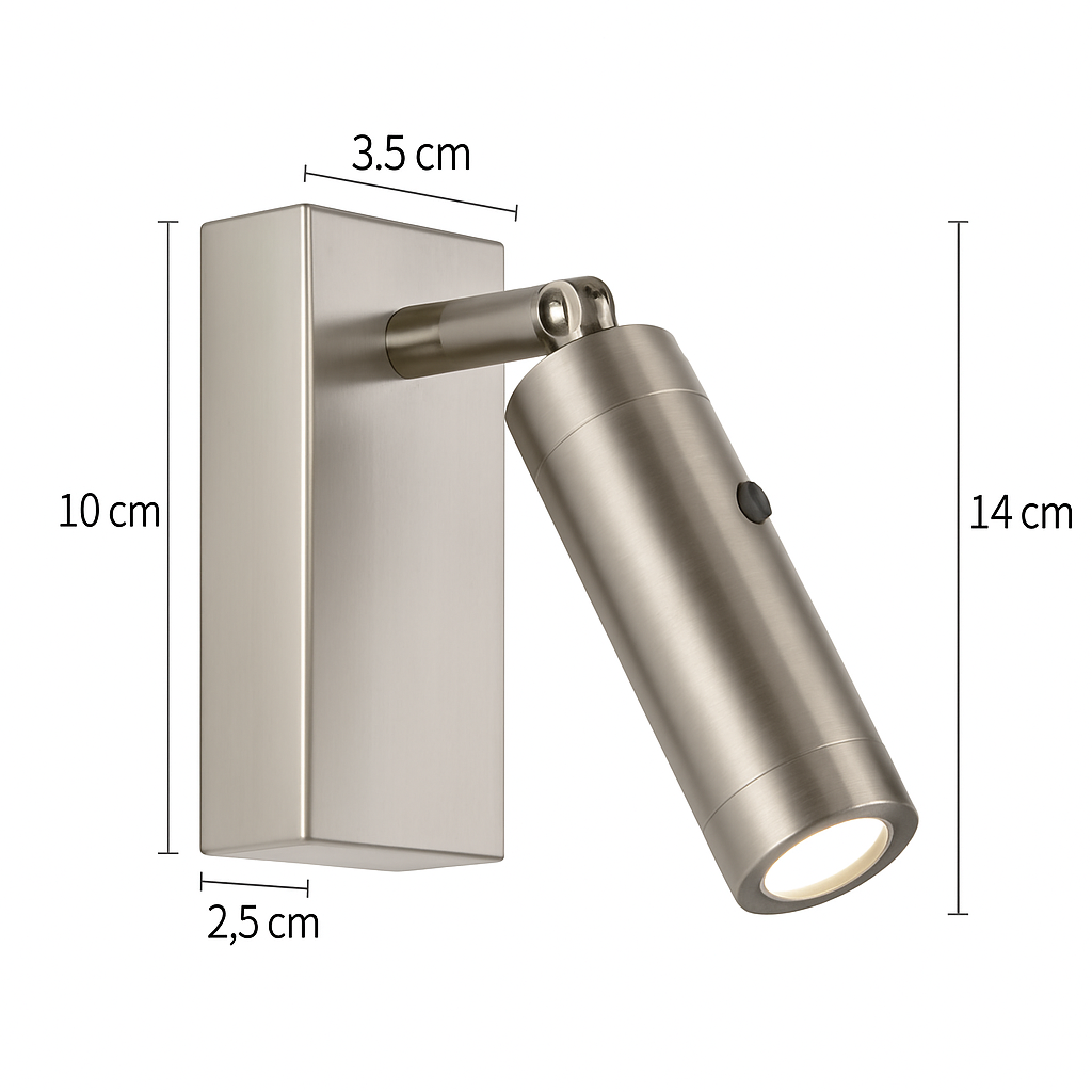 applique murale à led avec interrupteur et port usb rotative 350 degrés