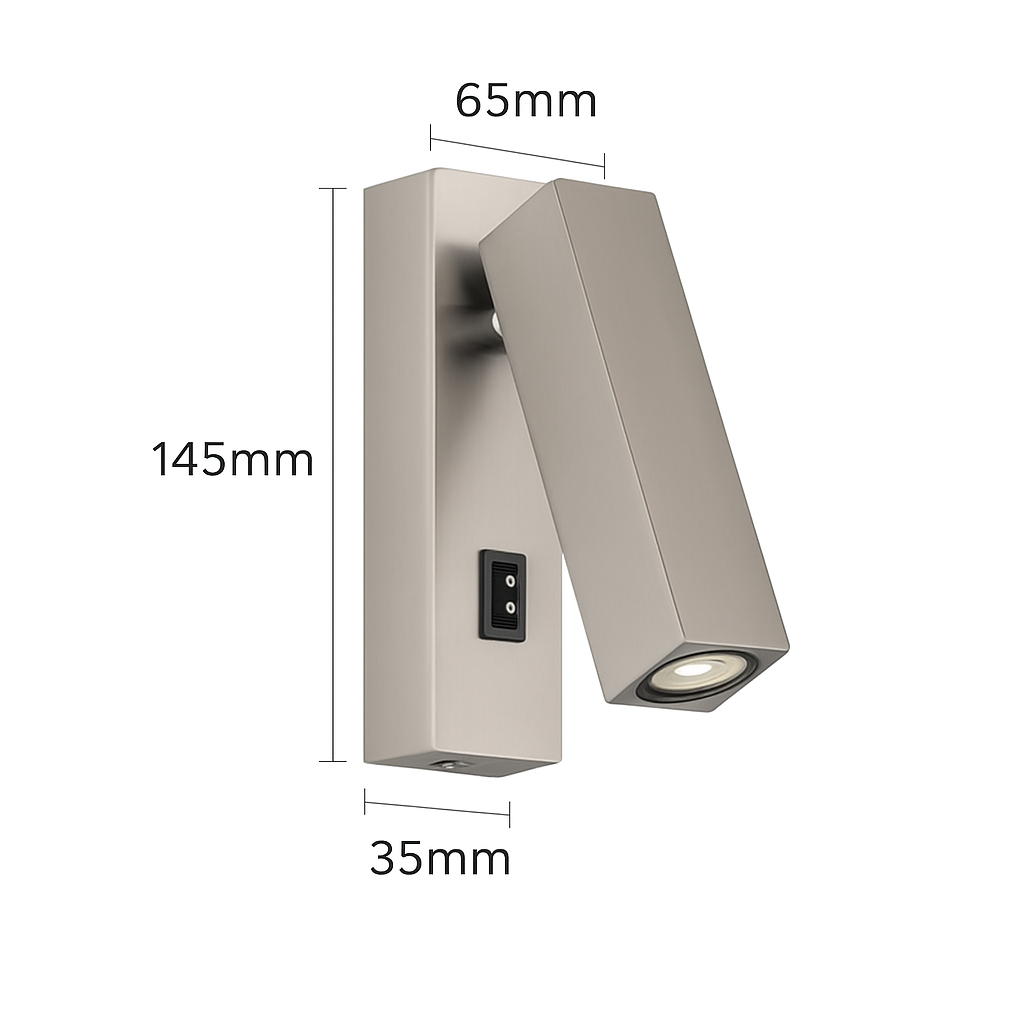 applique murale à led avec interrupteur et port usb rotative 350 degrés