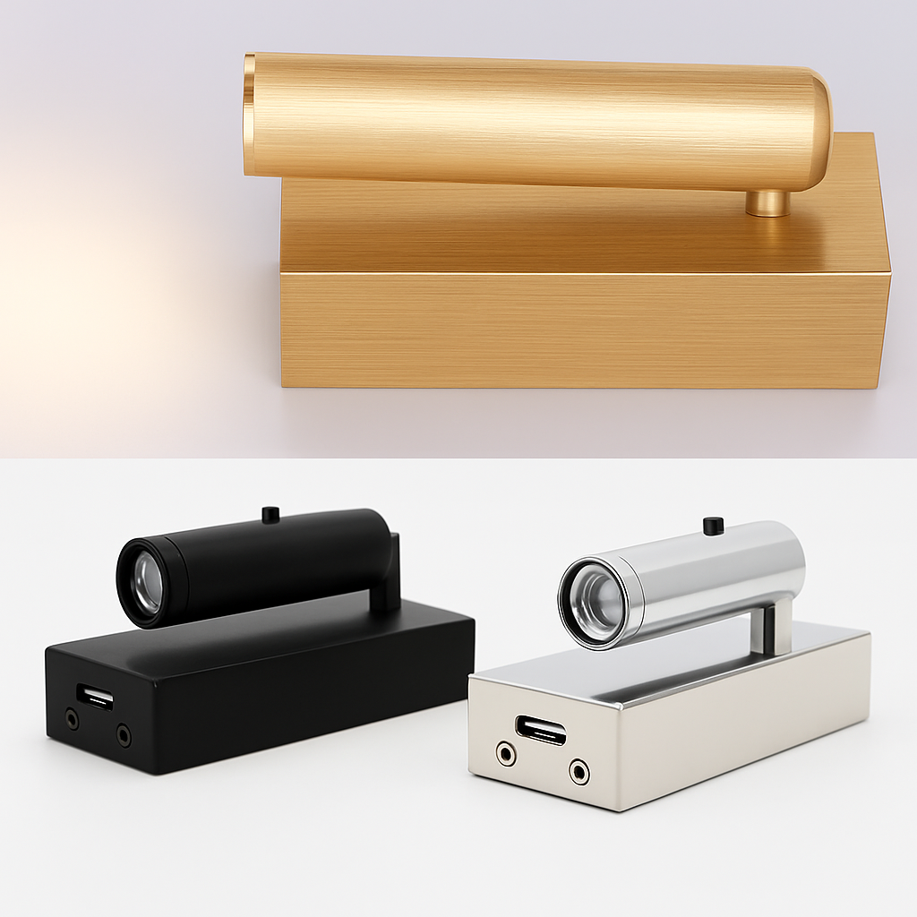 applique murale à led avec interrupteur et port usb rotative 350 degrés