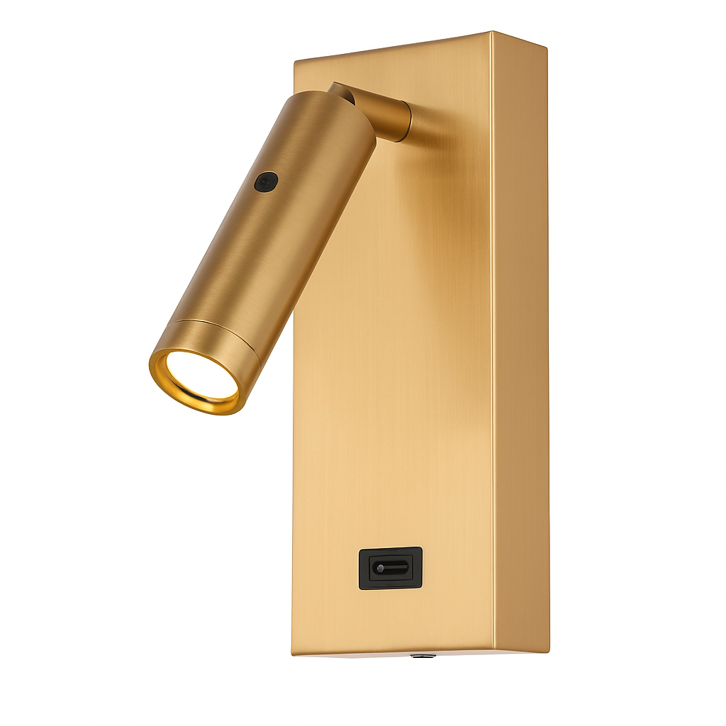 applique murale à led avec interrupteur et port usb rotative 350 degrés