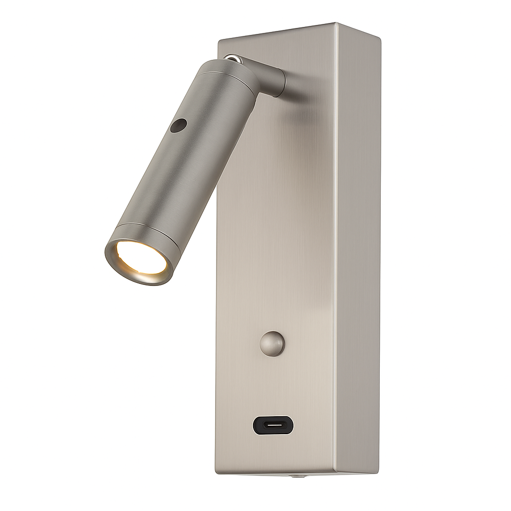applique murale à led avec interrupteur et port usb rotative 350 degrés