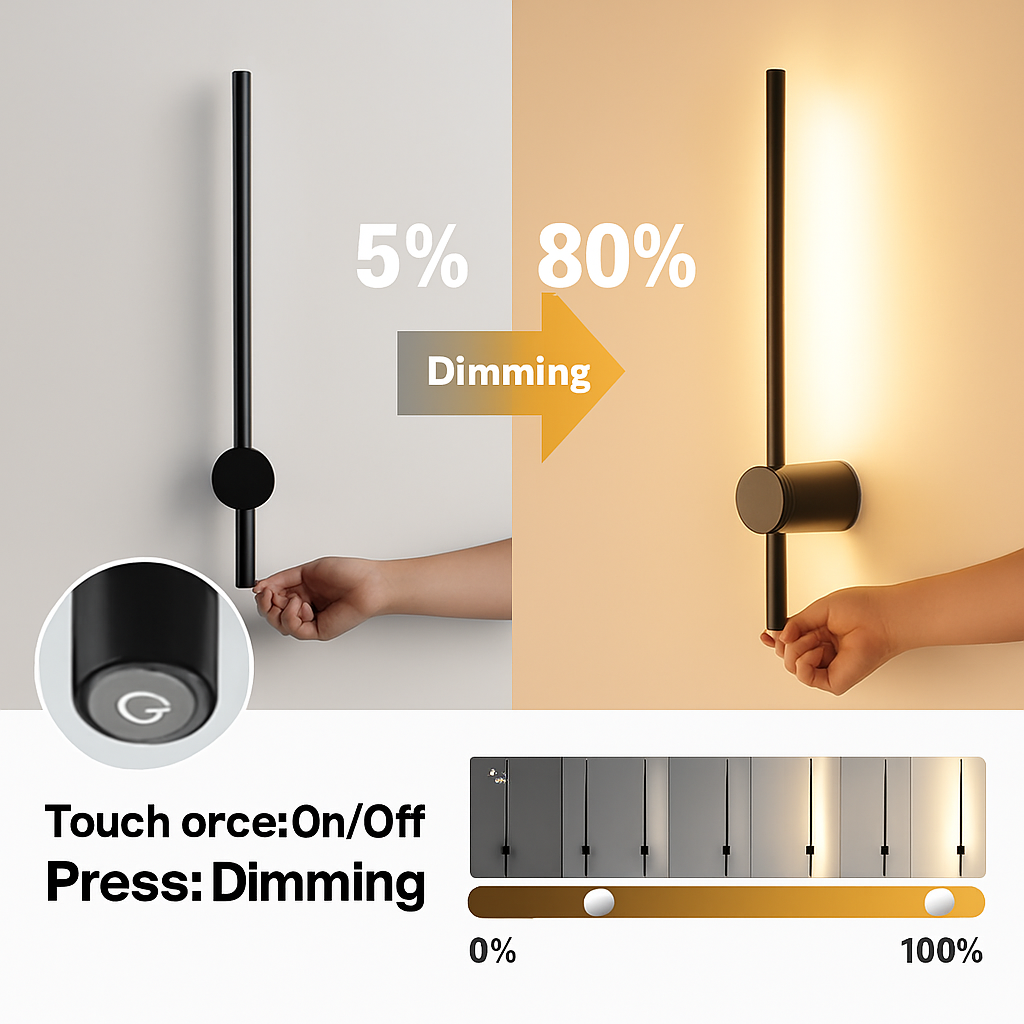 applique murale à led avec télécommande et variateur moderne