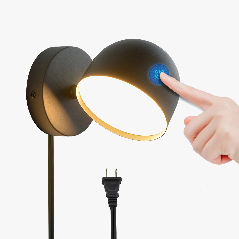 applique murale led avec variateur tactile et prise intégrée