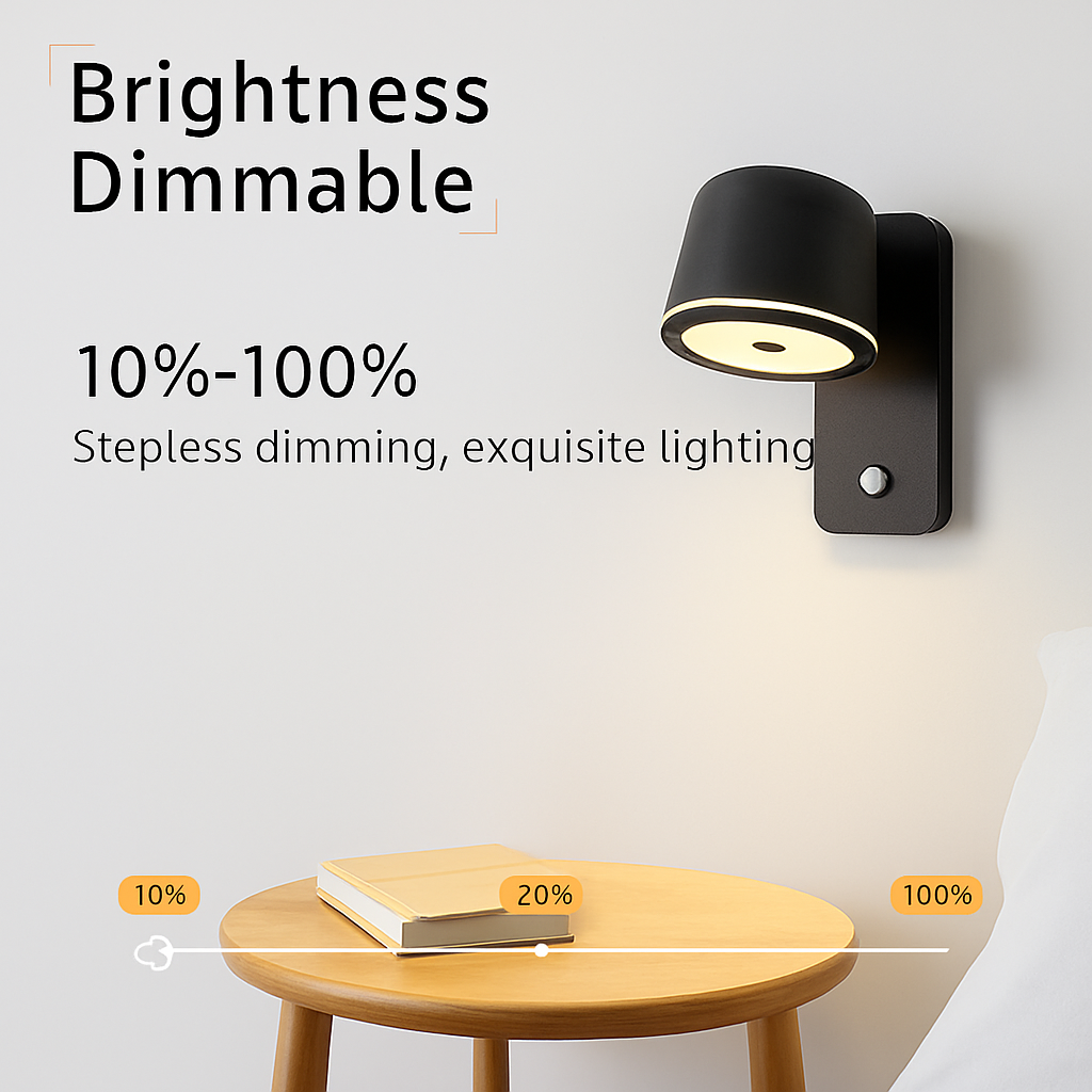 Applique murale LED avec variateur tactile et réglable Aisilan