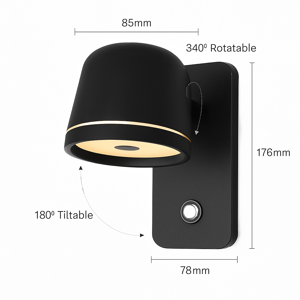 Applique murale LED avec variateur tactile et réglable Aisilan