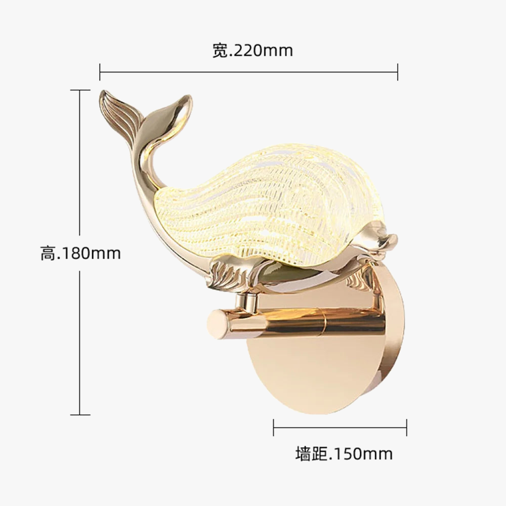 applique murale led baleine design pour décoration intérieure enfant