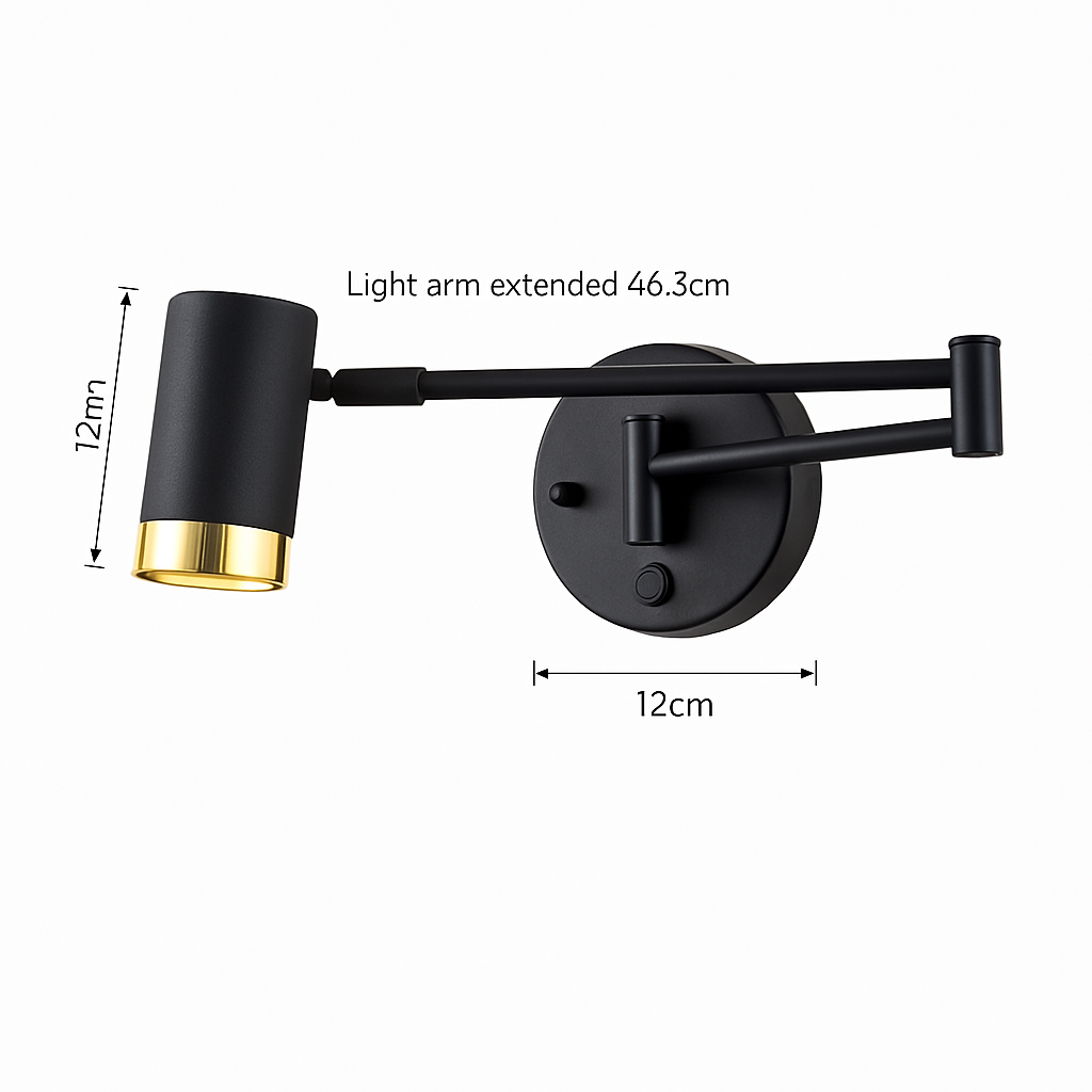 Applique murale LED à bras Long pivotant réglable avec capteur tactile moderne