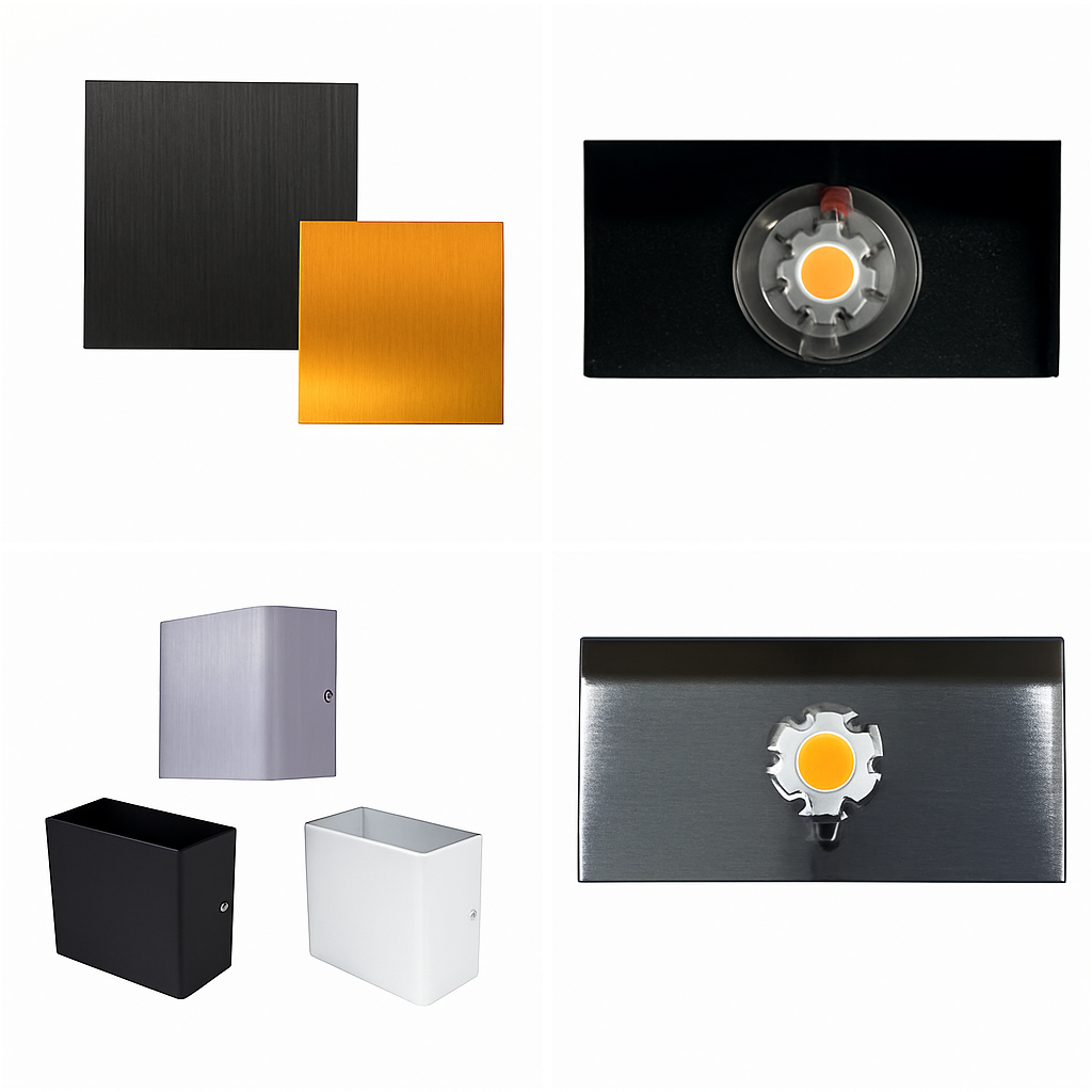 applique murale led carrées en aluminium pour décoration artistique
