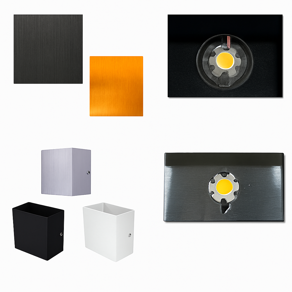 applique murale led carrées en aluminium pour décoration murale