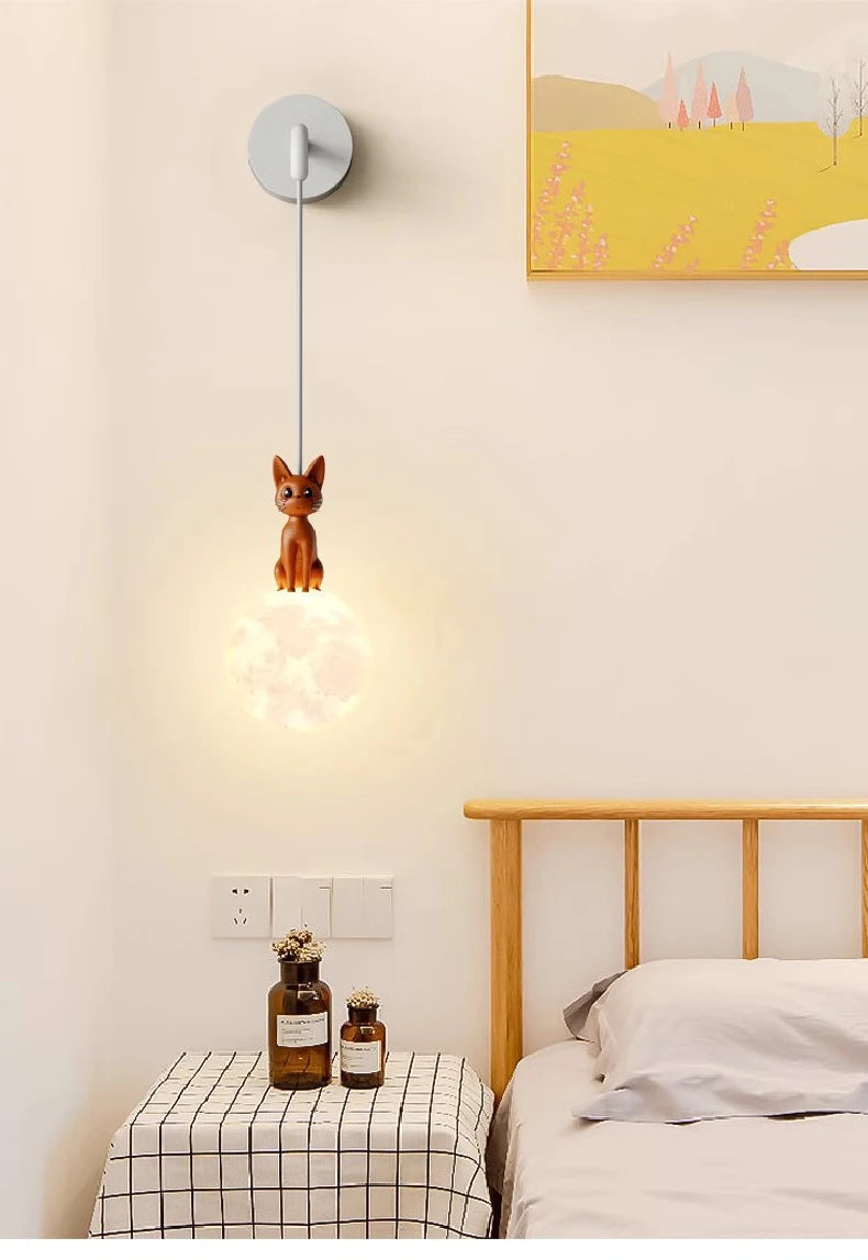 applique murale led chat mignon pour chambre d enfant décoration chaleureuse