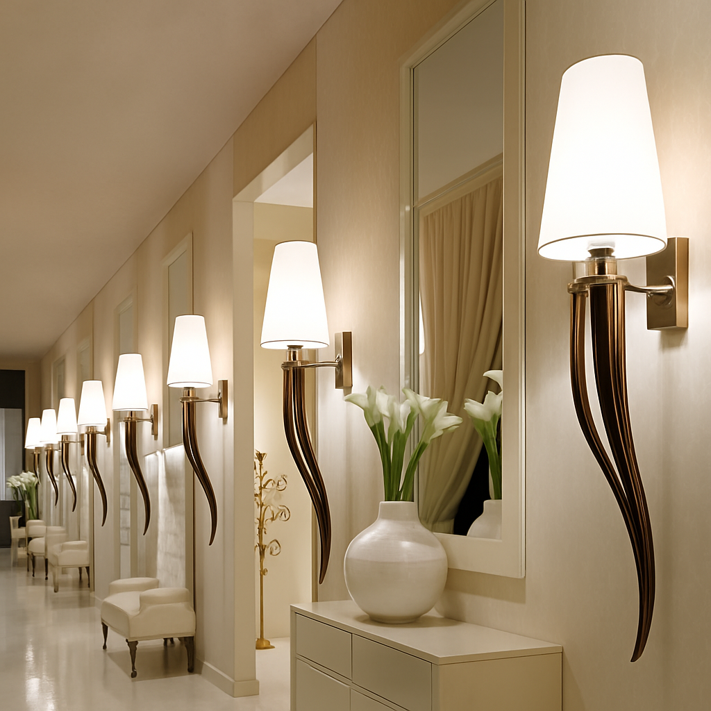 Applique murale LED chromée avec abat-jour Hotel