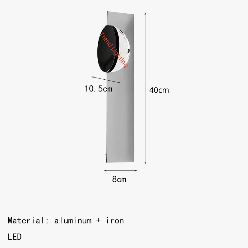 applique murale led chromée en acier inoxydable style science-fiction