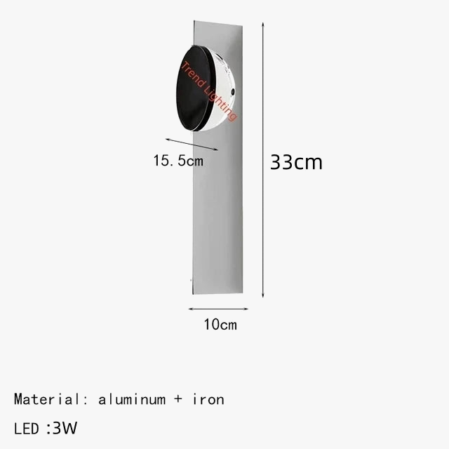 applique murale led chromée en acier inoxydable style science-fiction