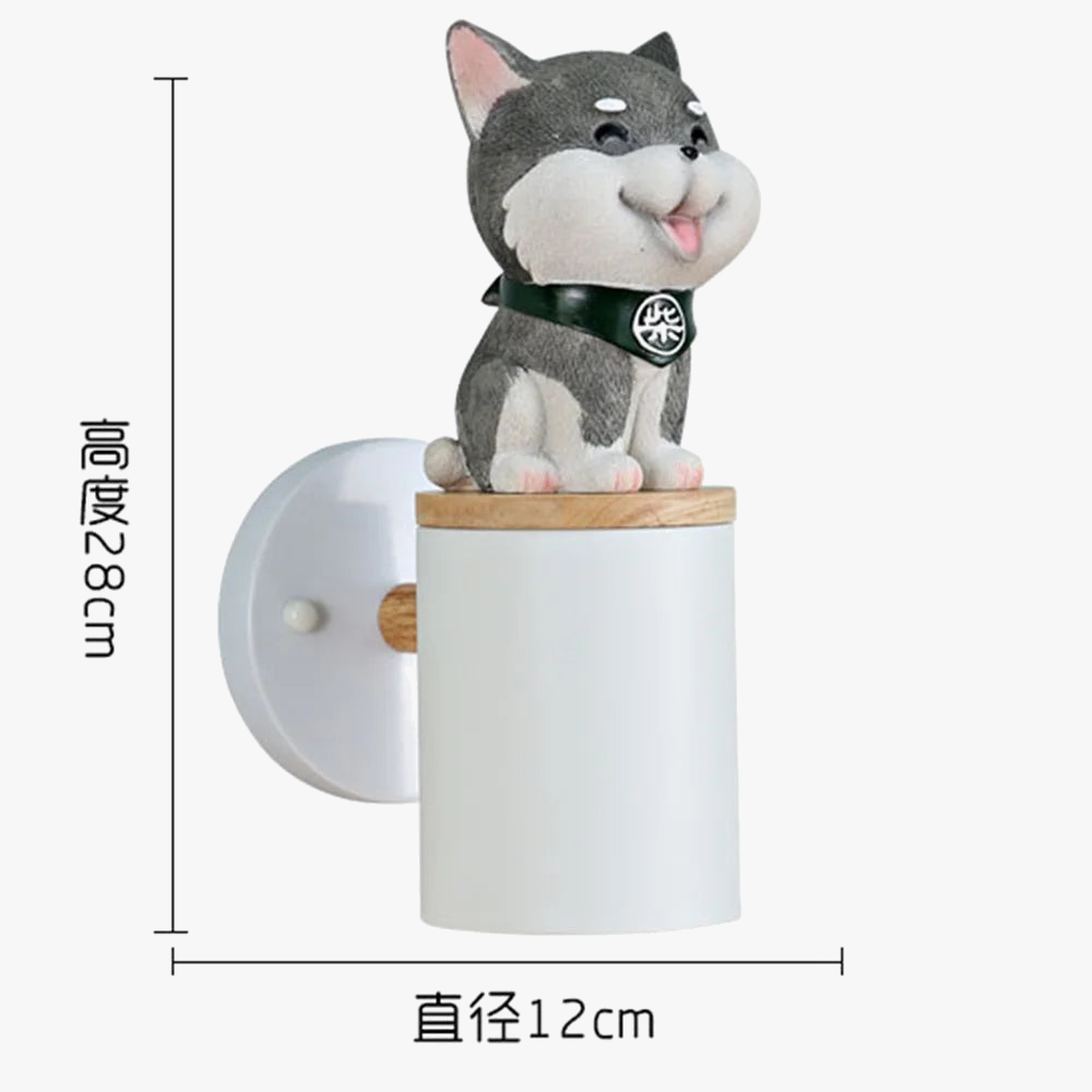 applique murale led créative chat et chien pour enfants