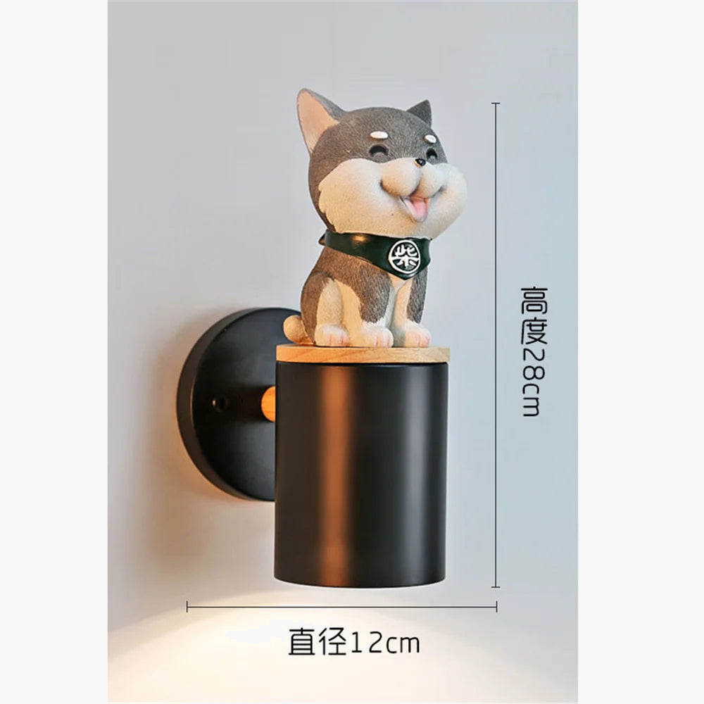 applique murale led créative chat et chien pour enfants