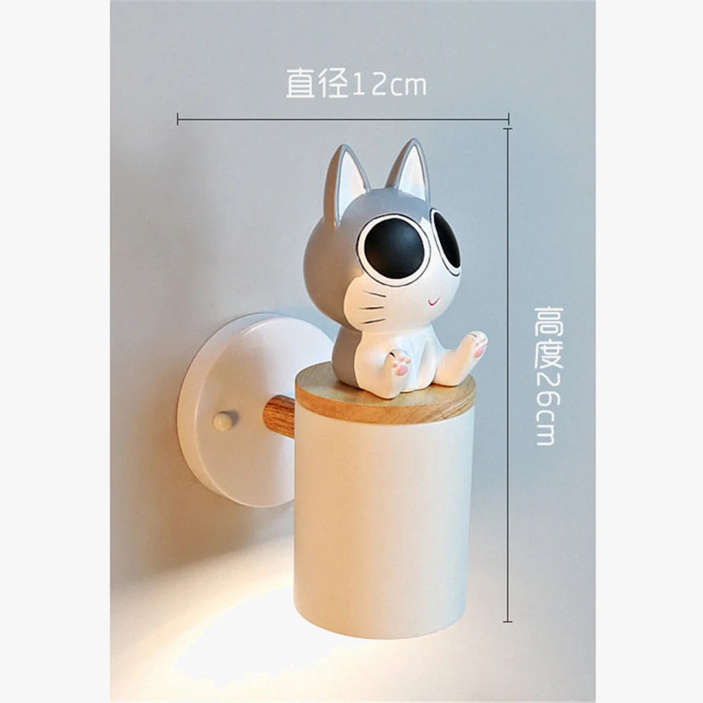applique murale led créative chat et chien pour enfants