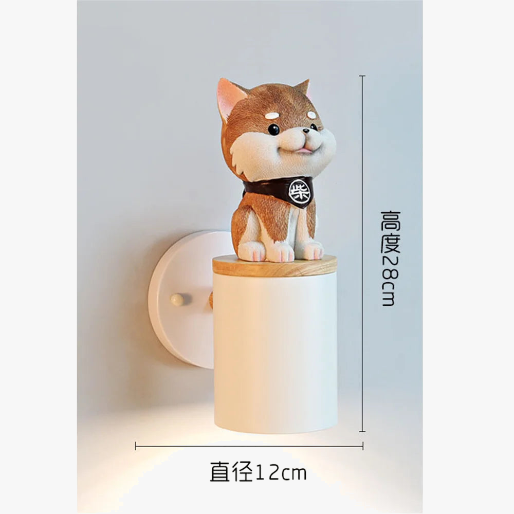applique murale led créative chat et chien pour enfants