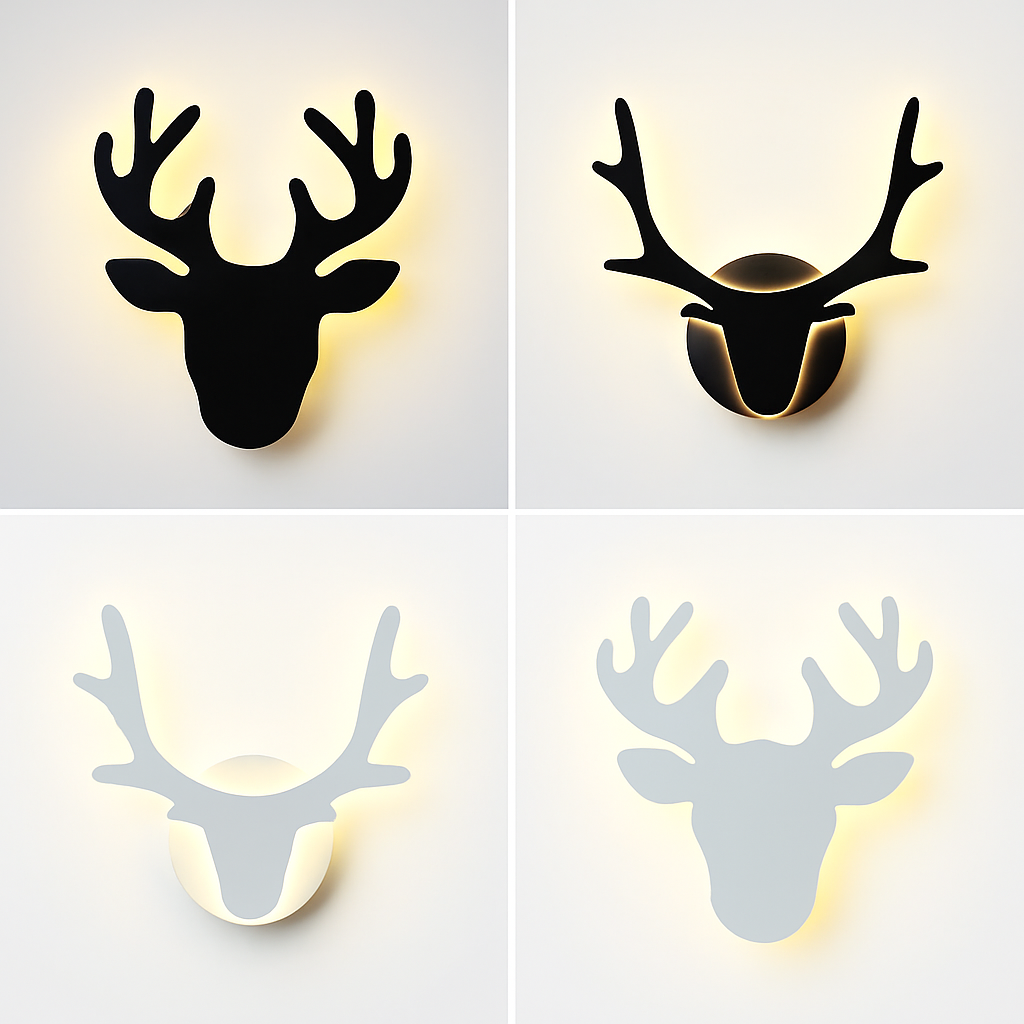 Applique murale LED créative en forme de cerf