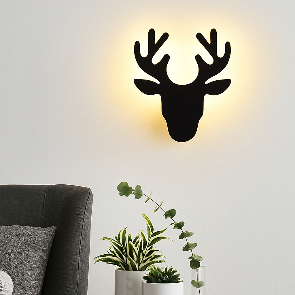 Applique murale LED créative en forme de cerf