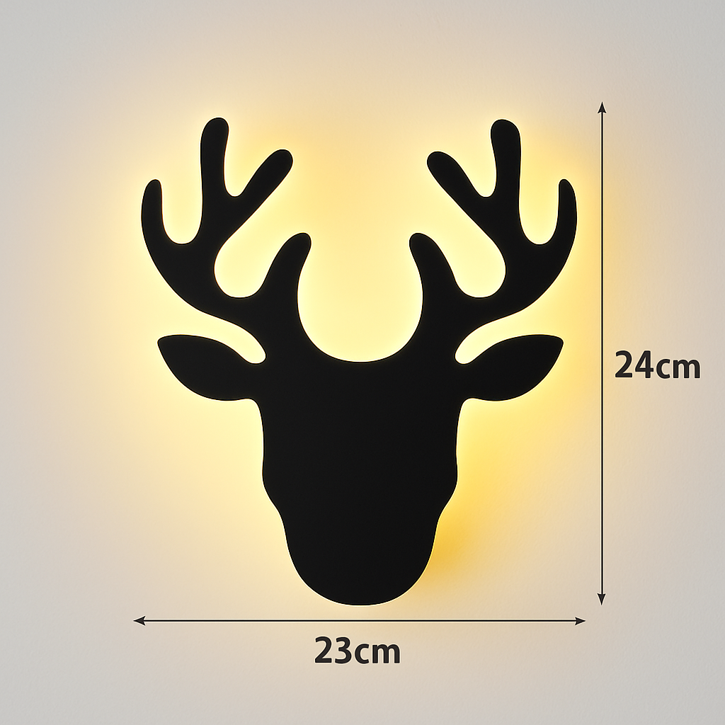 Applique murale LED créative en forme de cerf