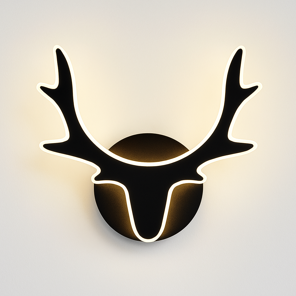 Applique murale LED créative en forme de cerf