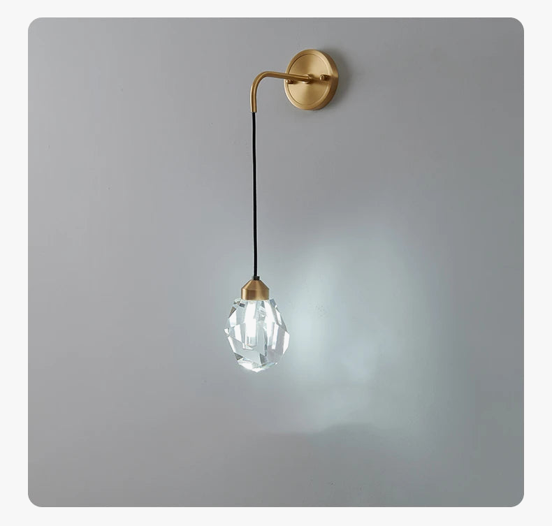 Applique murale led cristal luxe moderne décor intérieur maison chevet allée entrée.