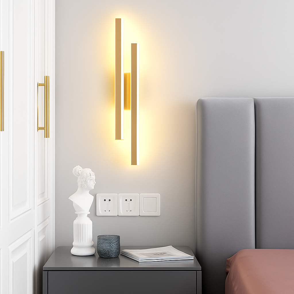 applique murale LED cuivre ligne tuyau acrylique abat-jour éclairage intérieur pour salon couloir luminaire