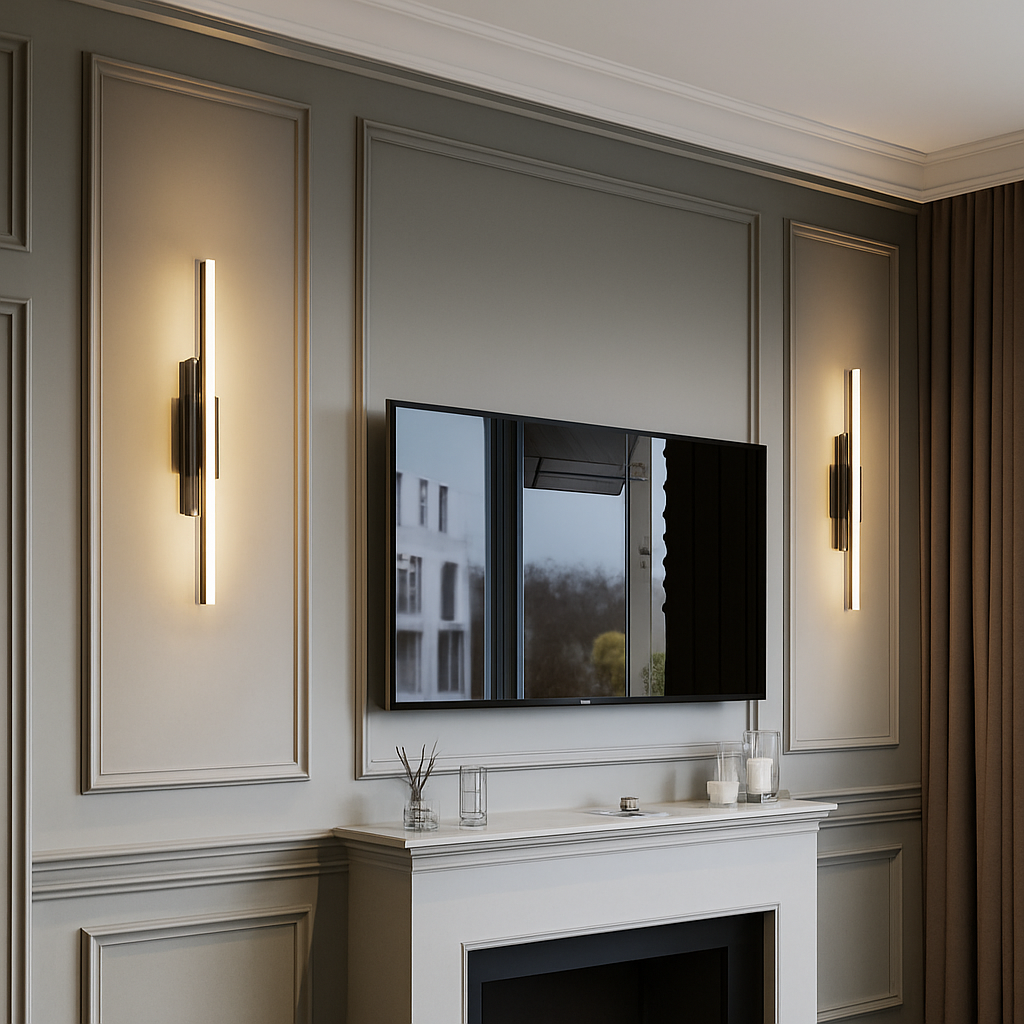 applique murale LED cuivre ligne tuyau acrylique abat-jour éclairage intérieur pour salon couloir luminaire