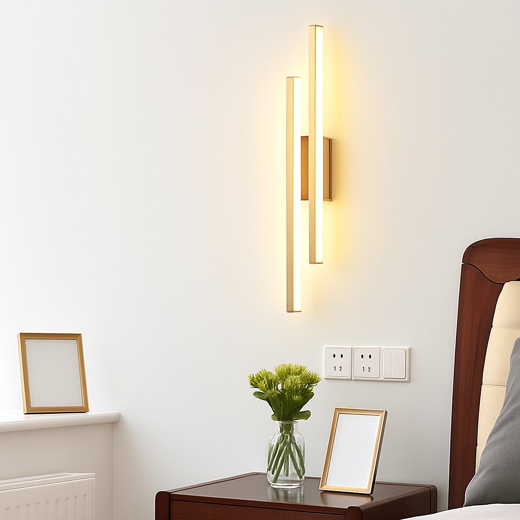 applique murale LED cuivre ligne tuyau acrylique abat-jour éclairage intérieur pour salon couloir luminaire
