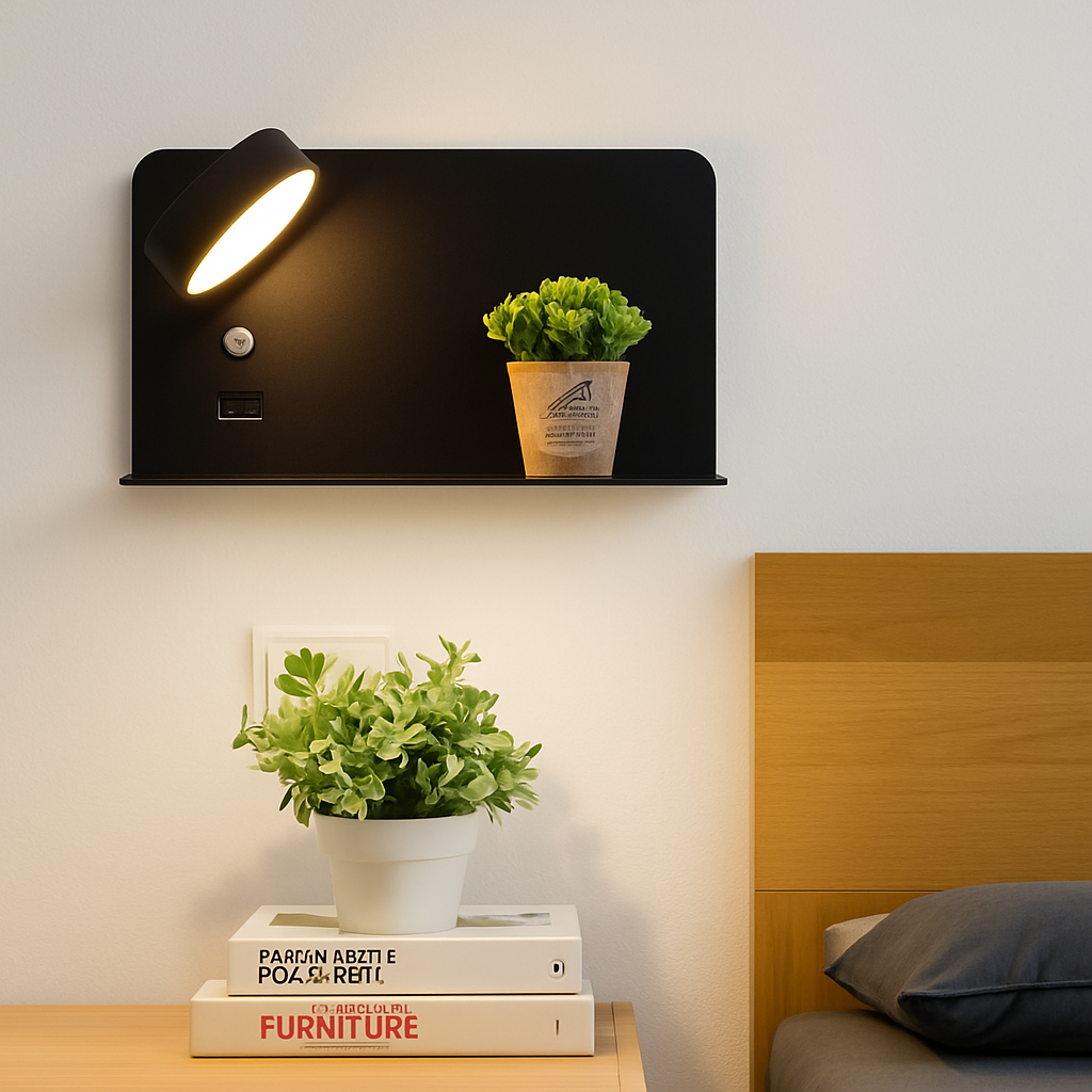 applique murale led décorative avec interrupteur et usb