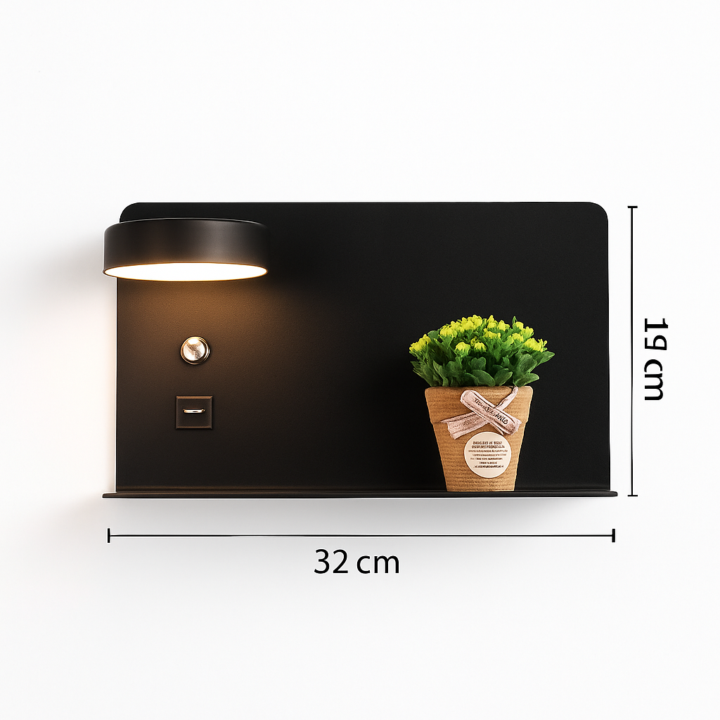 applique murale led décorative avec interrupteur et usb