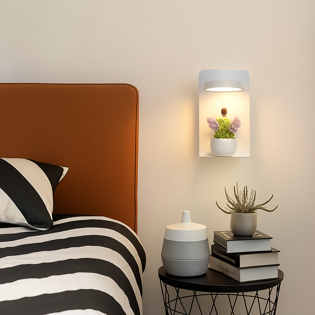 applique murale led décorative avec interrupteur et usb