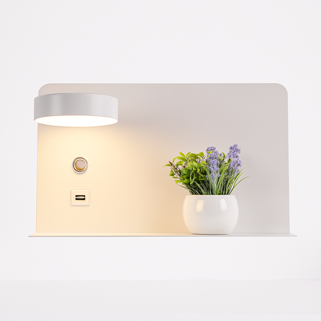 applique murale led décorative avec interrupteur et usb