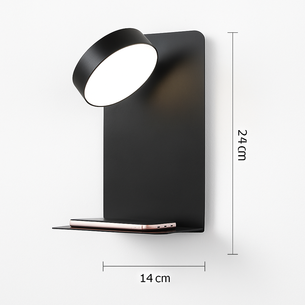 applique murale led décorative avec interrupteur et usb