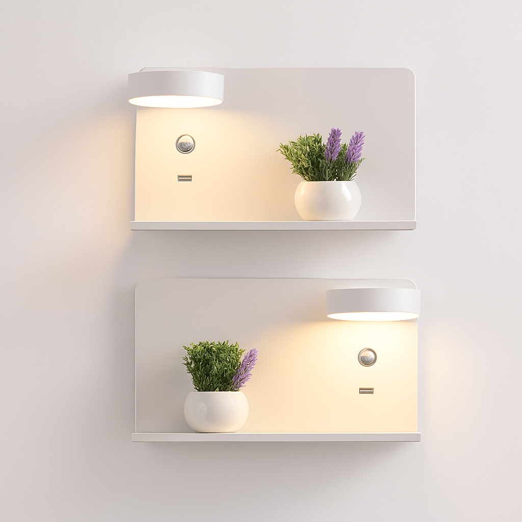applique murale led décorative avec interrupteur et usb