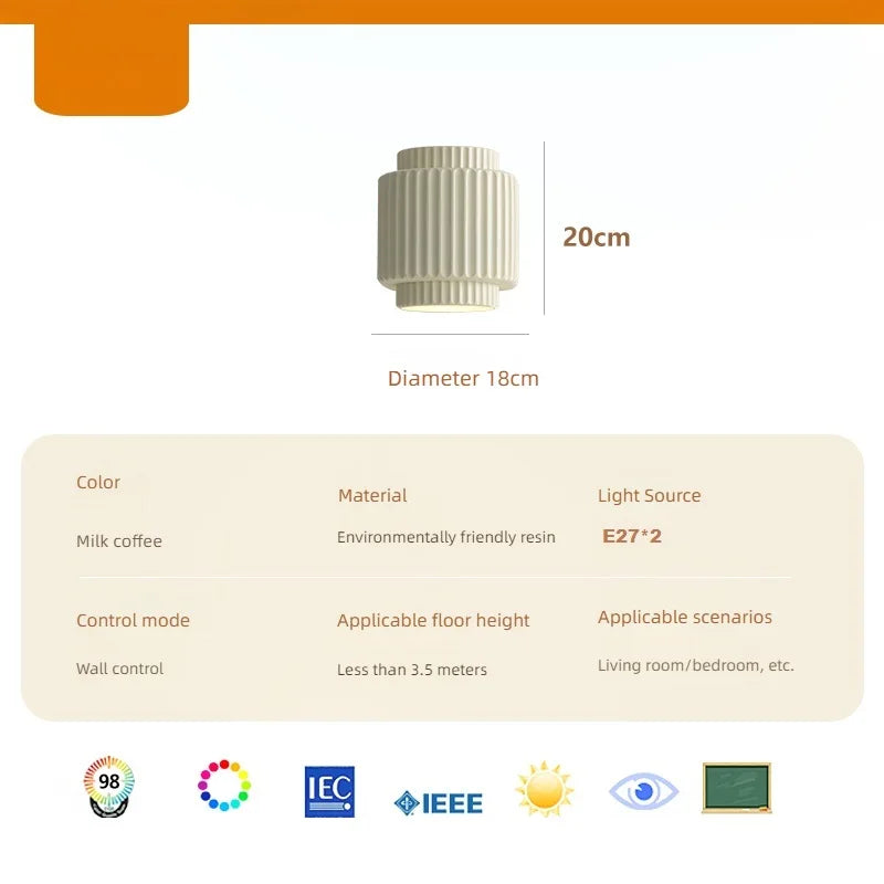 applique murale led décorative en résine pour éclairage intérieur