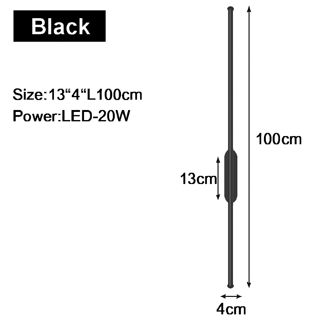 Applique murale LED d'intérieur en or et noir