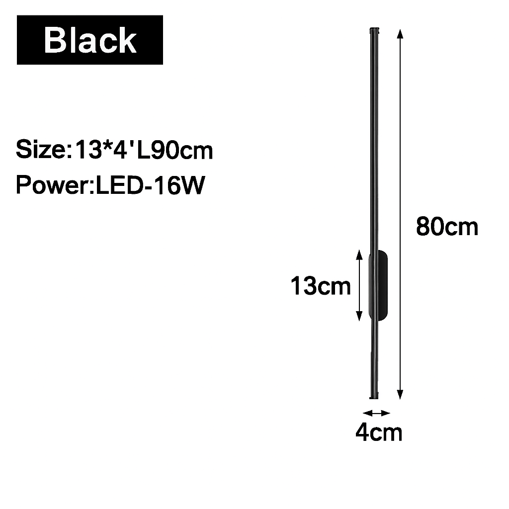 Applique murale LED d'intérieur en or et noir