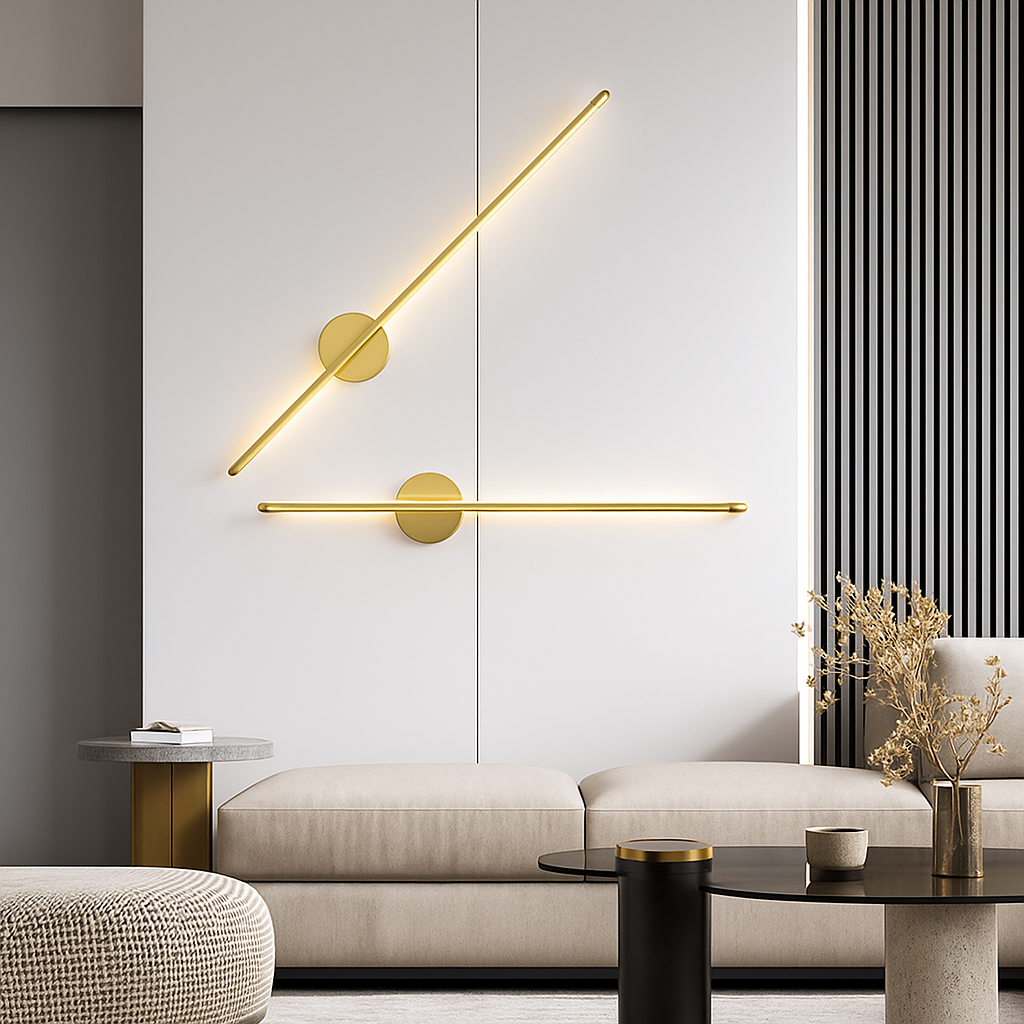 Applique murale LED d'intérieur en or et noir