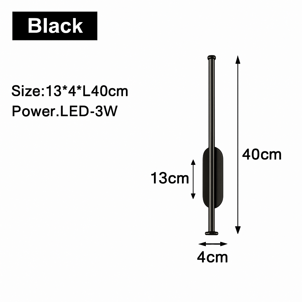 Applique murale LED d'intérieur en or et noir