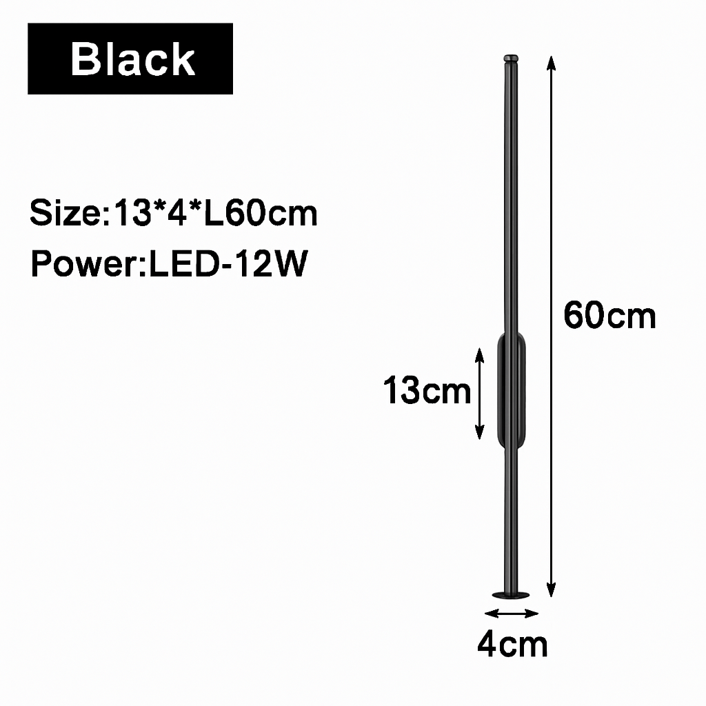 Applique murale LED d'intérieur en or et noir